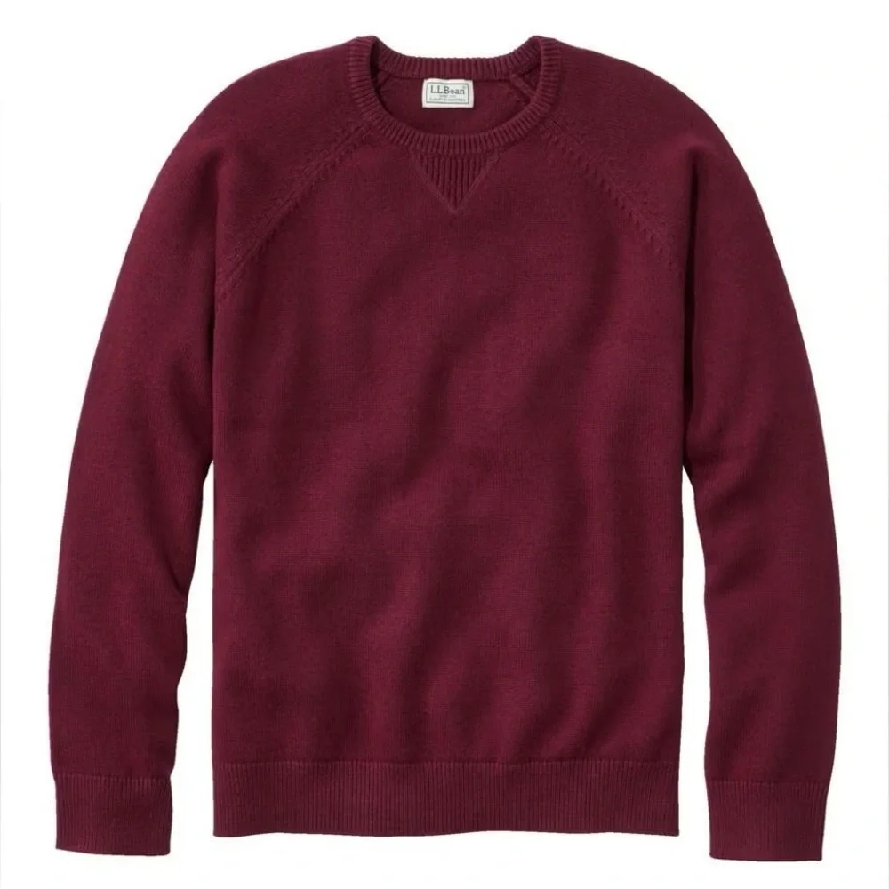 L.L. Bean Cashmere and Cotton Crewneck Sweater  Burgundy XL